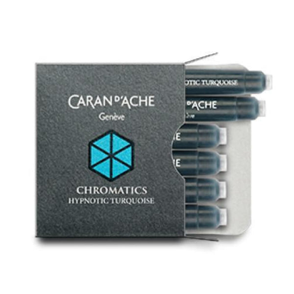 Caran dAche Chromatics Ink Cartridges in Hypnotic Turquoise - Pack of 6 Fountain Pen Cartridges
