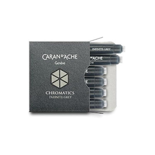 Caran d'Ache Chromatics Ink Cartridges in Infinite Grey - Pack of 6