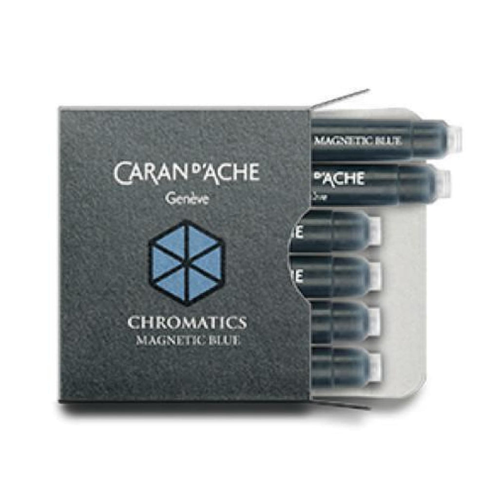 Caran dAche Chromatics Ink Cartridges in Magnetic Blue - Pack of 6 Fountain Pen Cartridges