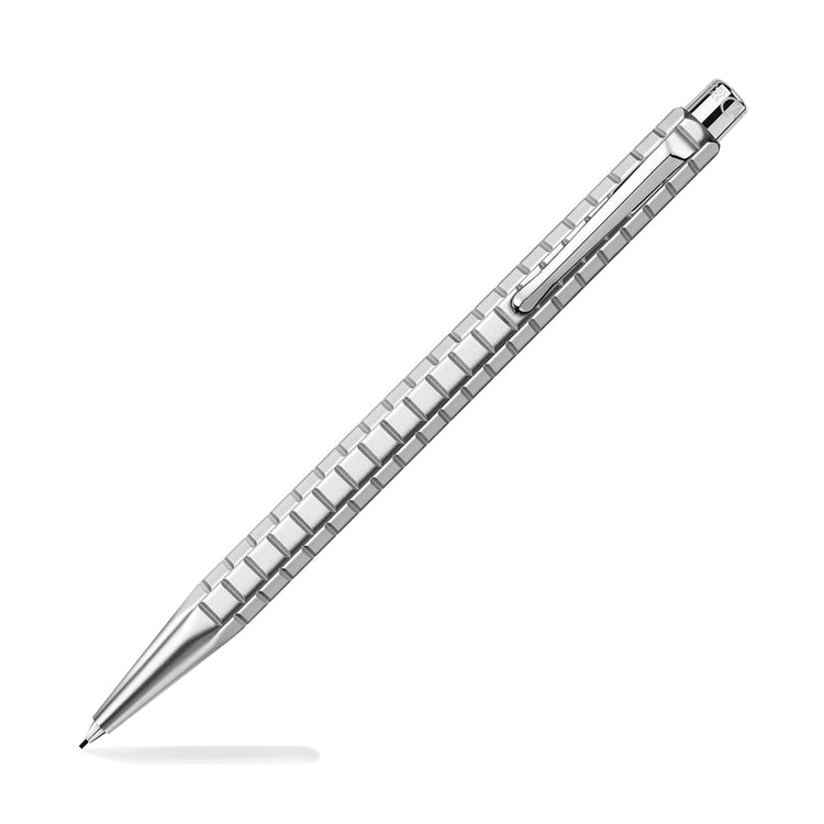 Caran d’Ache Ecridor Avenue Mechanical Pencil in Milled Guillochage and Palladium - 0.7mm Ballpoint Pen