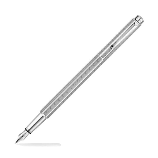 Caran d'Ache Ecridor Chevron Fountain Pen in Rhodium - Fine Point