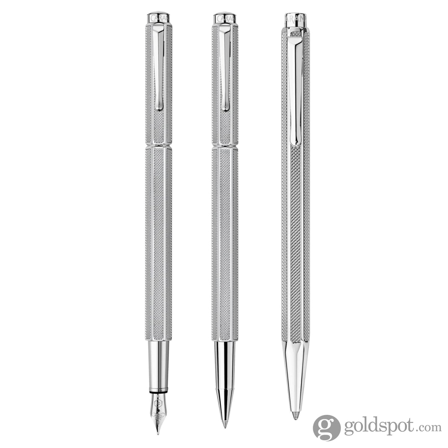 Caran d’Ache Ecridor Fountain Pen in Maille Milanaise Silver Plated Fountain Pen