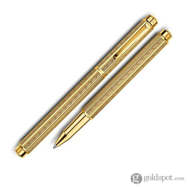 Caran dAche Ecridor Rollerball Pen in Gold Plated Chevron  Rollerball Pen