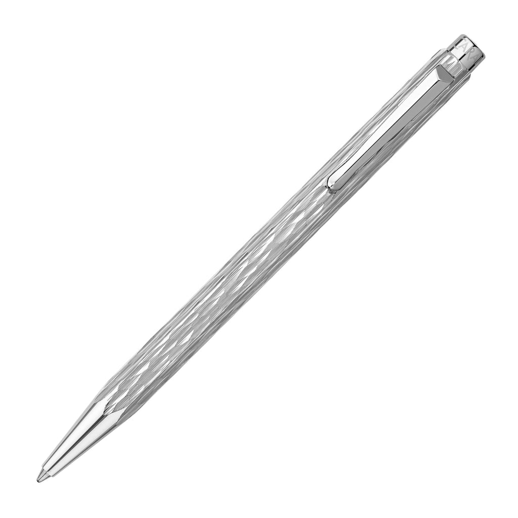 Caran d’Ache Ecridor Venetian Ballpoint Pen in Palladium Coated with Leather Case Set Ballpoint Pens