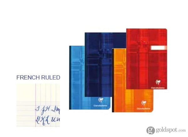 Clairefontaine Clothbound French Ruled Notebook in Assorted Colors 6.75 x 8.75 in. Notebook