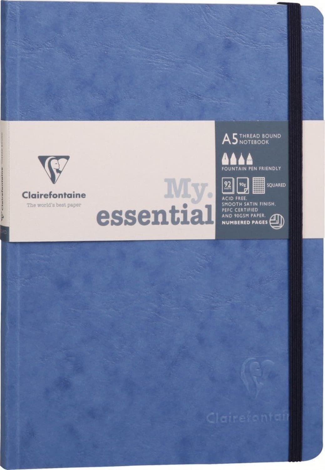 Clairefontaine Essential Numbered Ruled Notebook in Blue A5 Pen