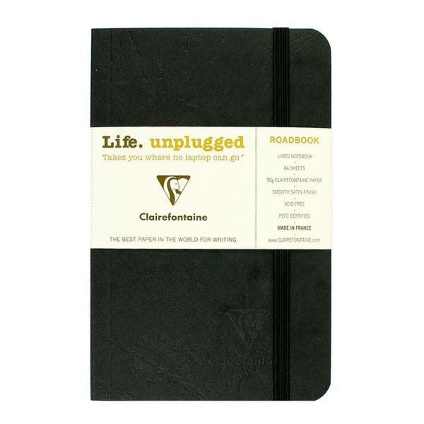 Clairefontaine Roadbook Ruled Notebook in Black - 3.5 x 5.5 Notebook