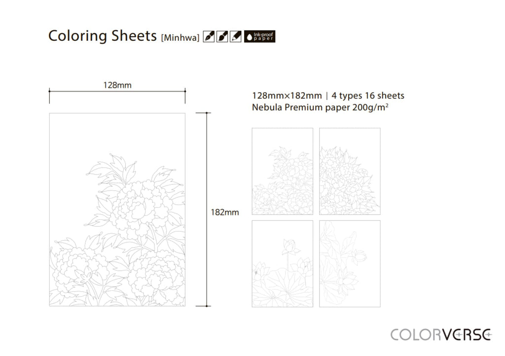 Colorverse Min-Hwa Coloring Sheets Paper