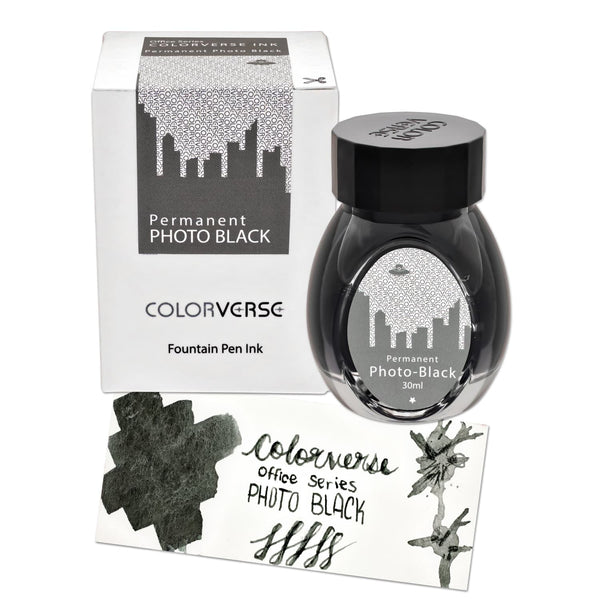 Colorverse Office Series Bottled Ink in Permanent Photo Black(Gray) - 30mL Bottled Ink