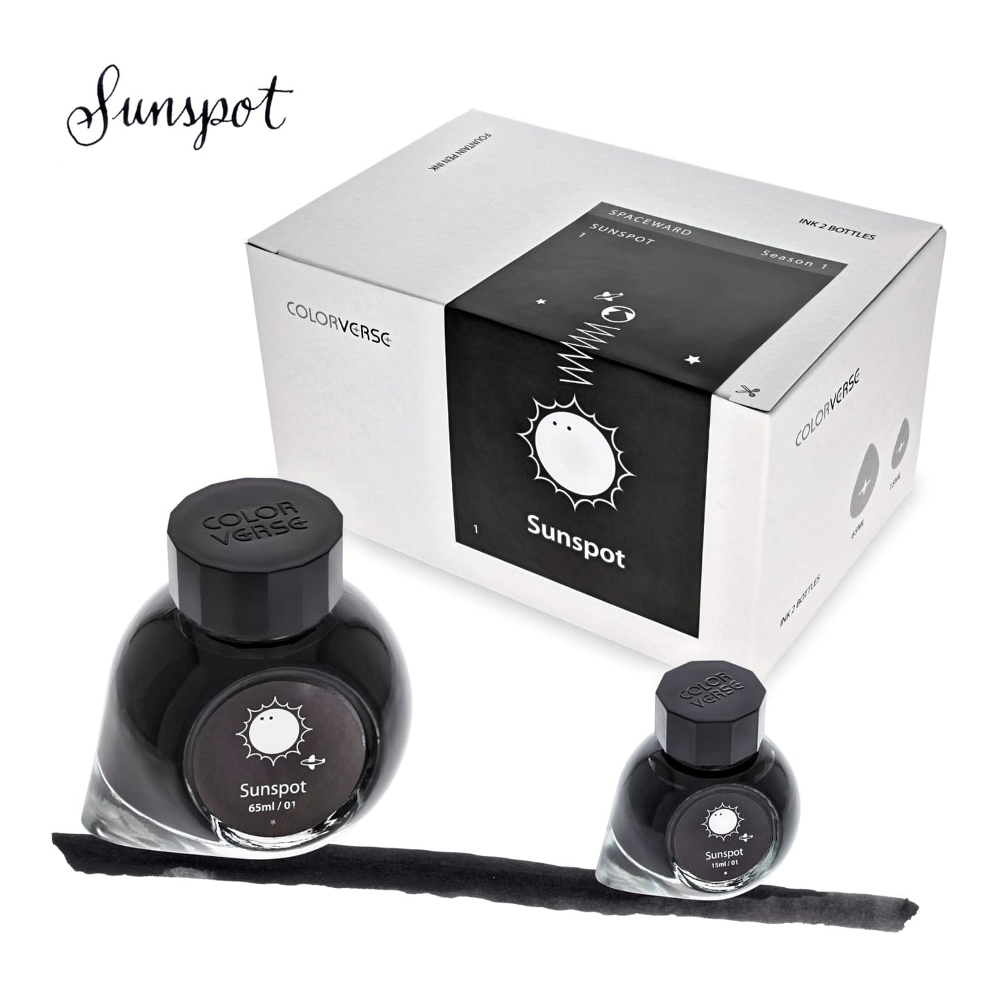 Colorverse Spaceward Bottled Ink in Sunspot Black - Set of 2 Bottled Ink
