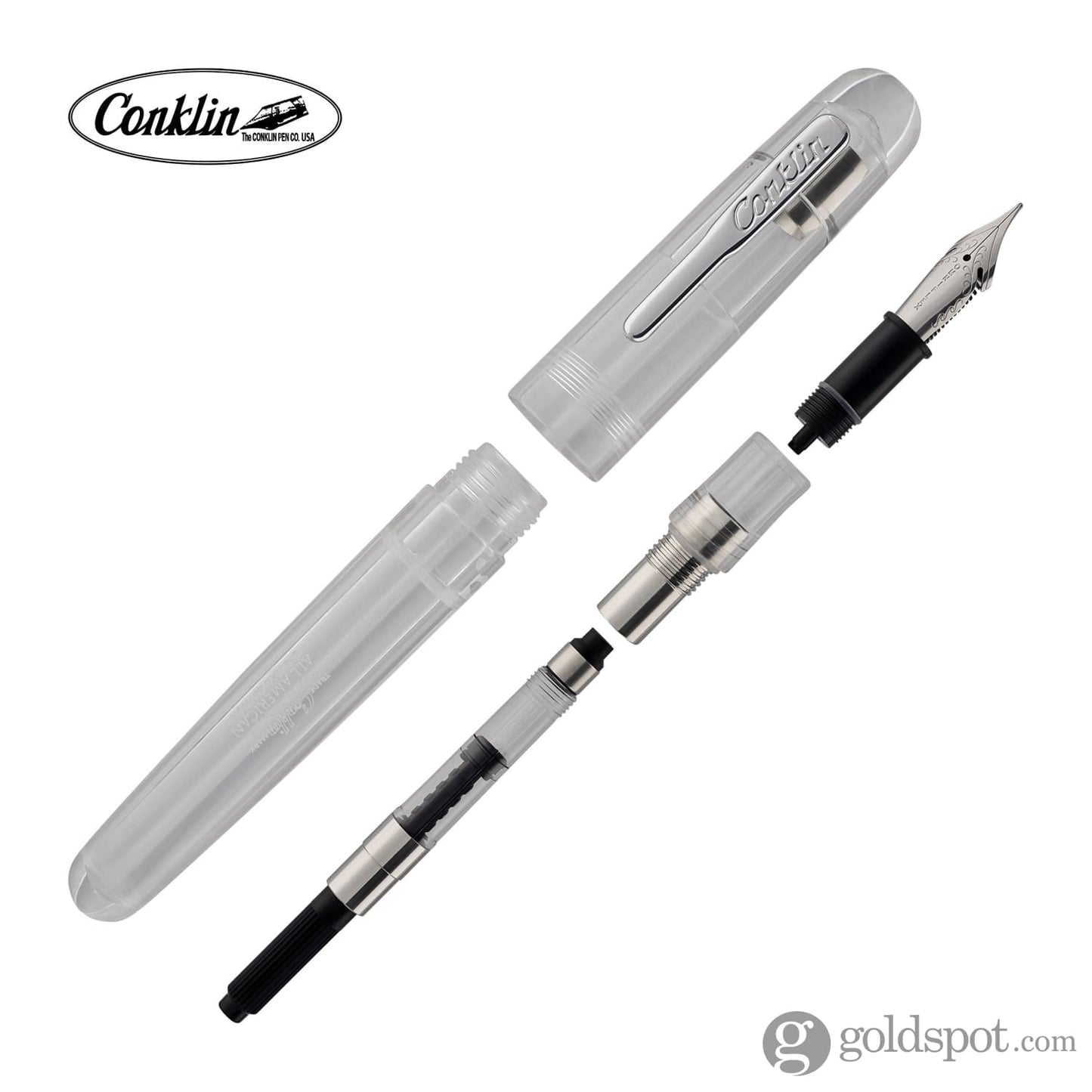 Conklin All American Fountain Pen in Demo White Fountain Pen