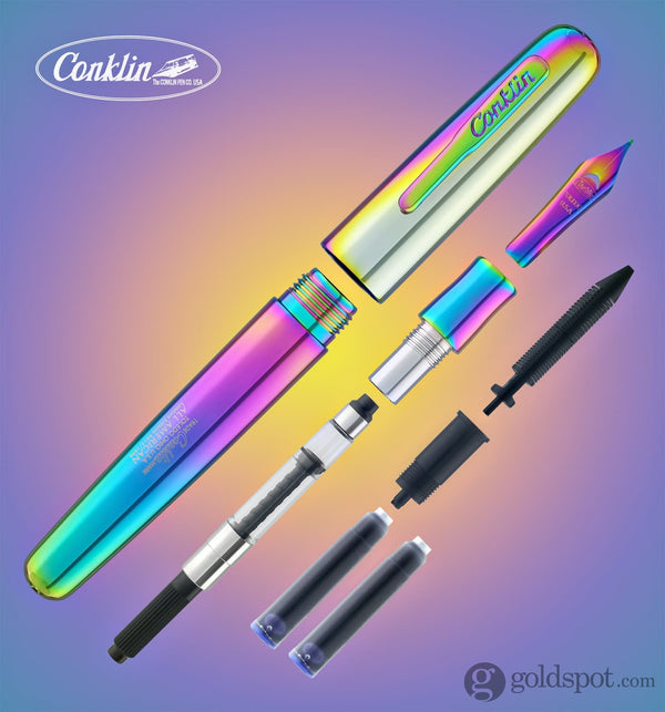 Conklin All American Fountain Pen in Metal & Rainbow - Limited Edition Fountain Pen