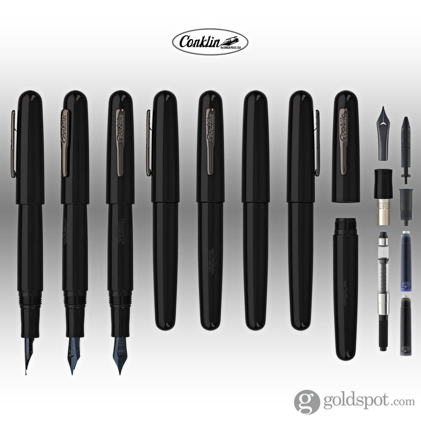Conklin All American Fountain Pen in Raven Black Fountain Pen