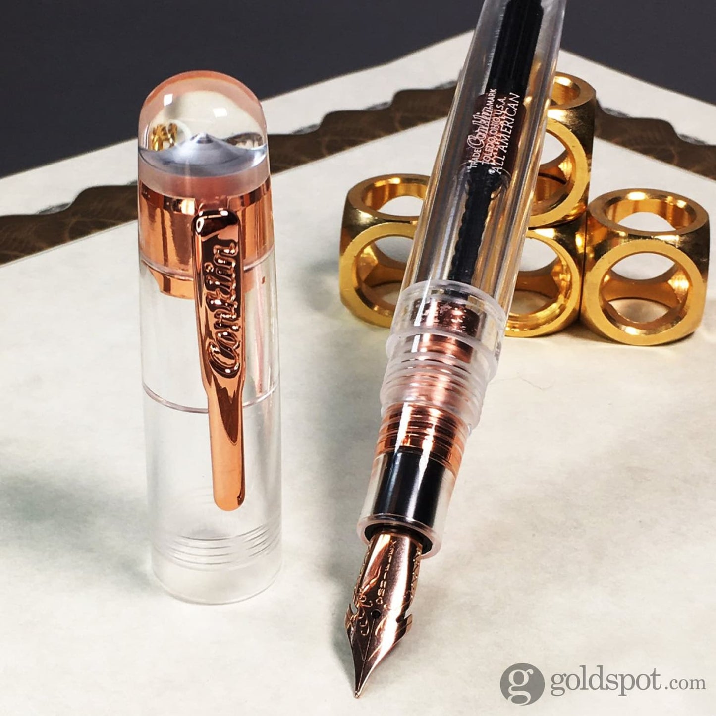 Conklin All American Fountain Pen in Rosegold Demo - Limited Edition Fountain Pen
