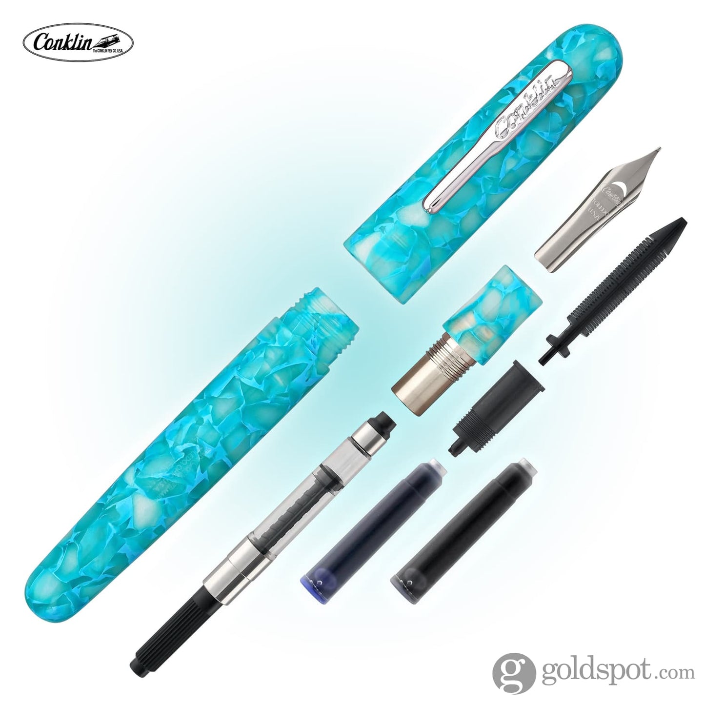 Conklin All American Fountain Pen in Turquoise Serenity Fountain Pen