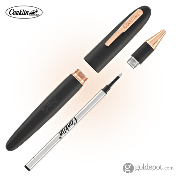Conklin All American Rollerball Pen in Matte Black with Rosegold Trim Rollerball Pen