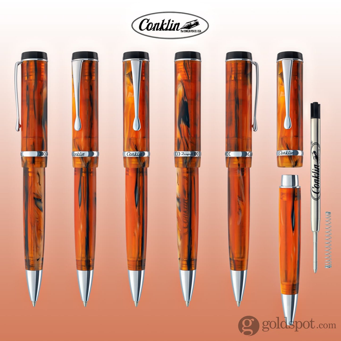 Conklin Duragraph Ballpoint Pen in Amber Ballpoint Pen