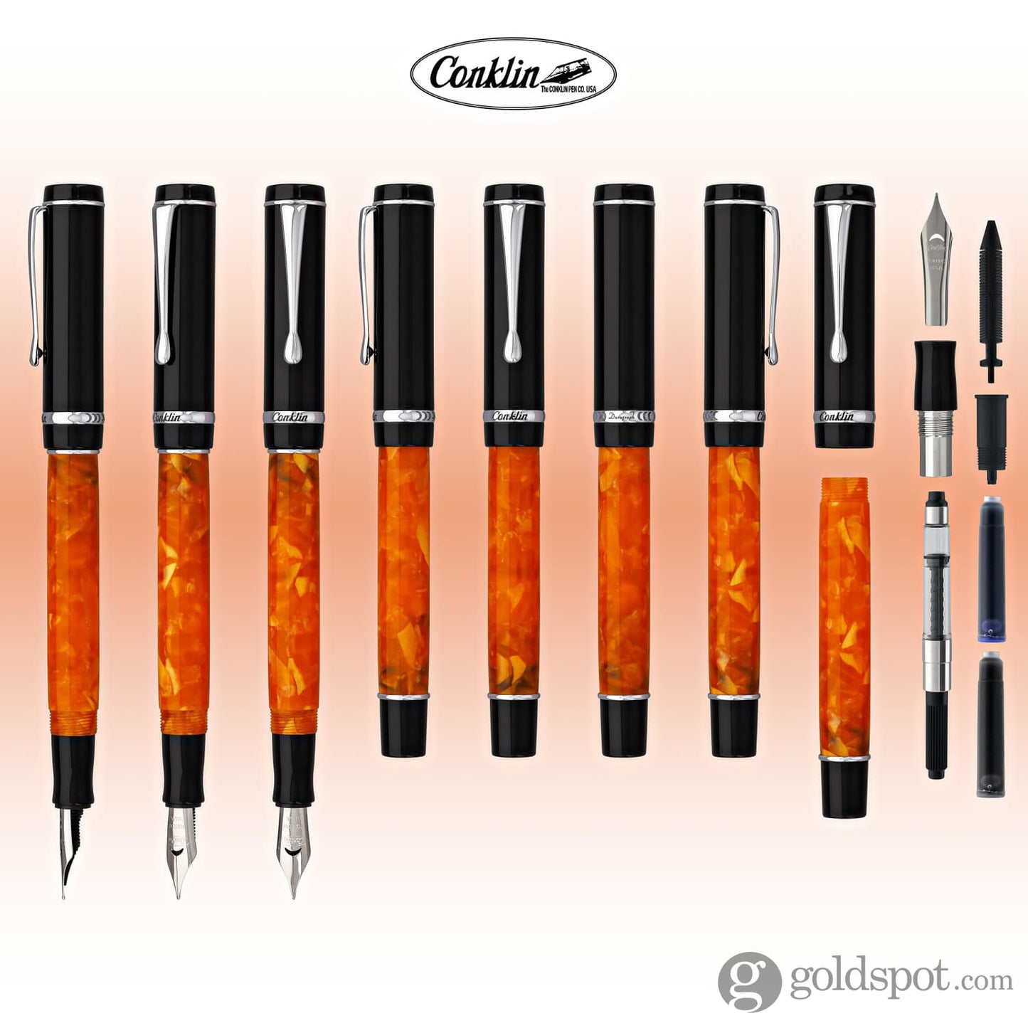 Conklin Duragraph Fountain Pen in Orange Nights Fountain Pen