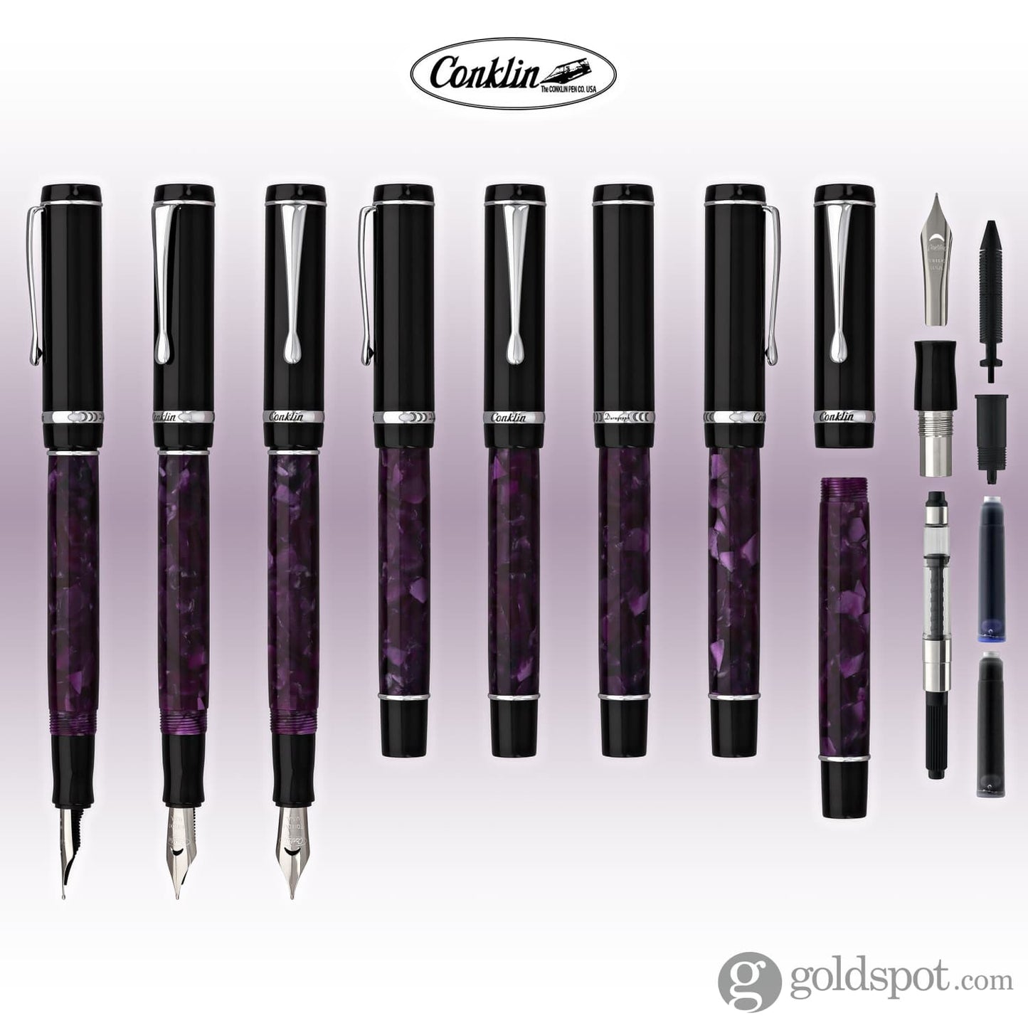 Conklin Duragraph Fountain Pen in Purple Nights Fountain Pen