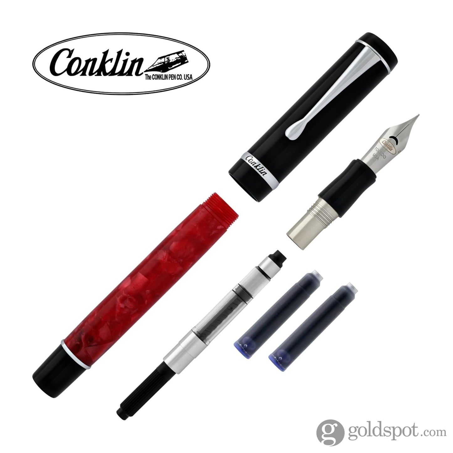 Conklin Duragraph Fountain Pen in Red Nights Fountain Pen