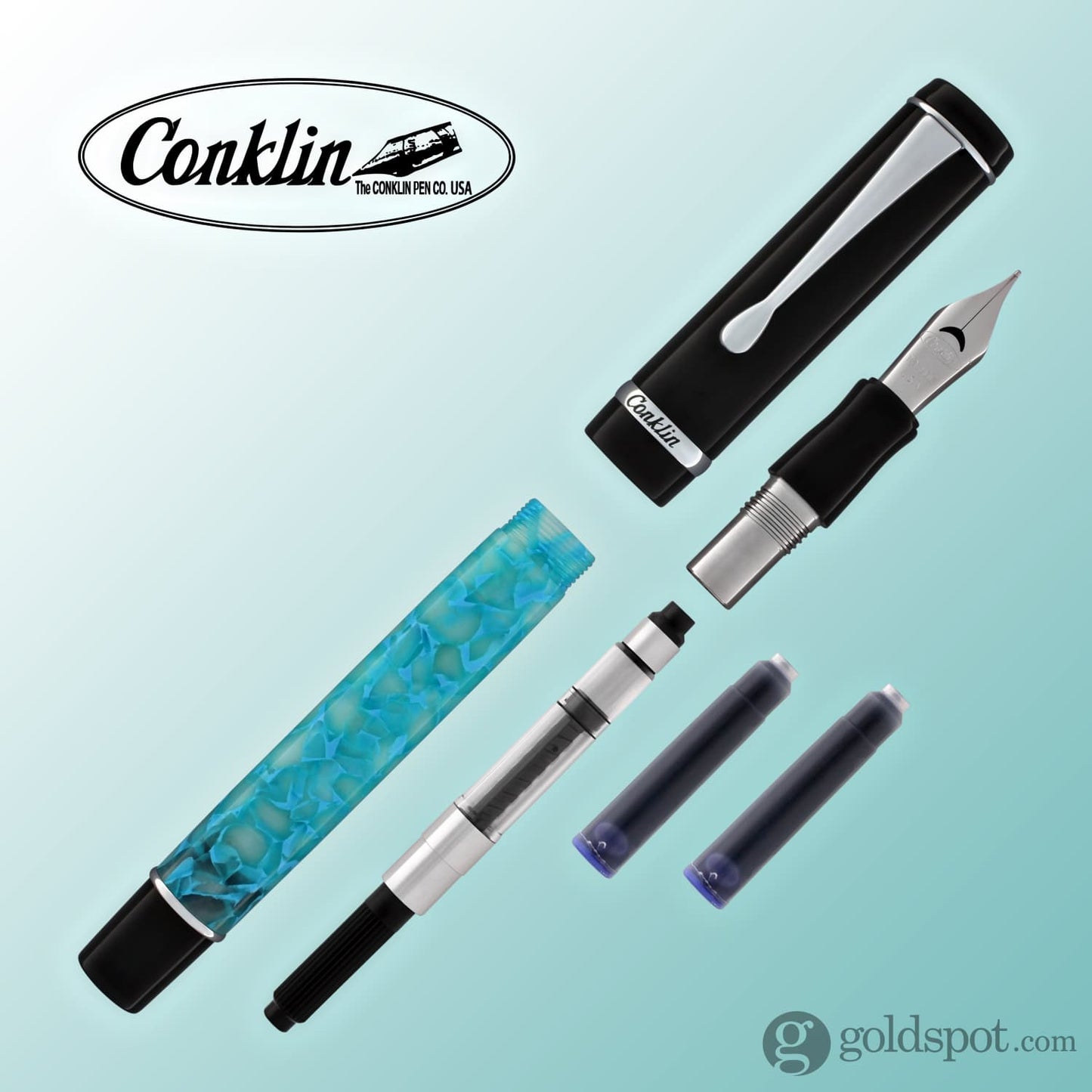 Conklin Duragraph Fountain Pen in Turquoise Nights Fountain Pen