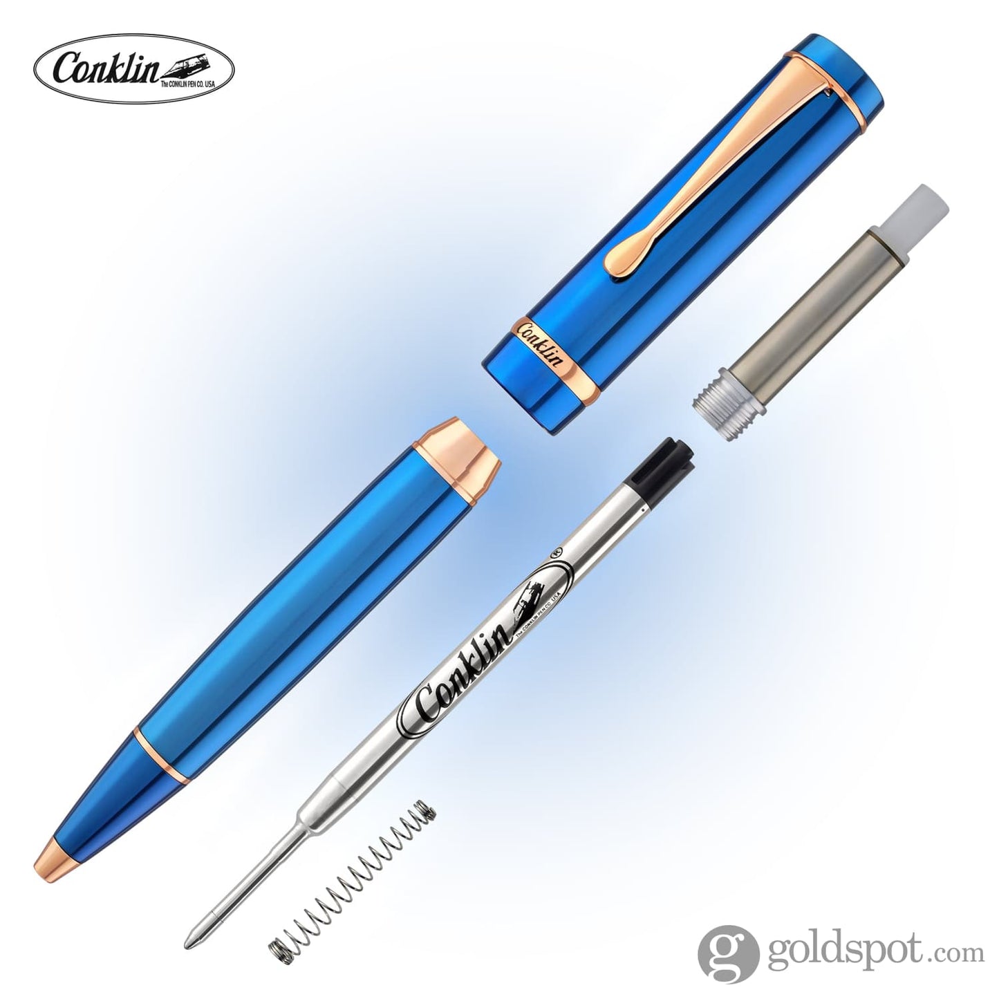 Conklin Duragraph Metal Ballpoint Pen in Blue Ballpoint Pen