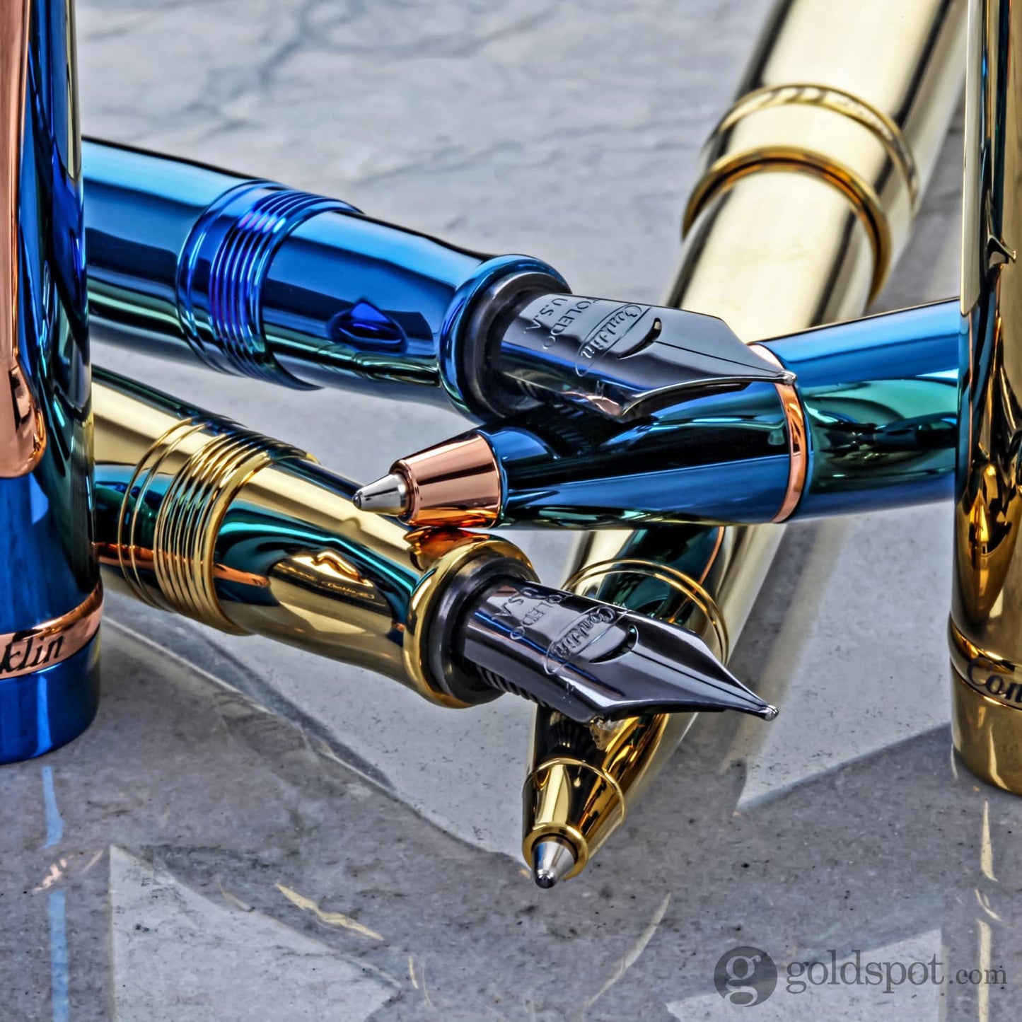 Conklin Duragraph Metal Fountain Pen in Blue Fountain Pen