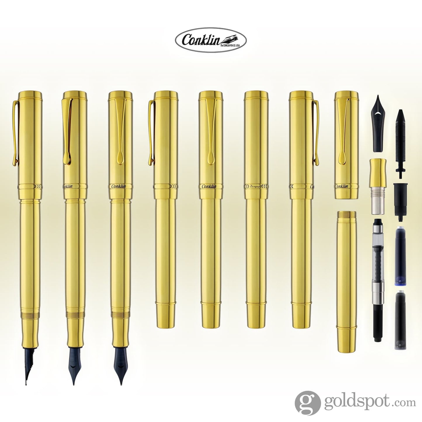 Conklin Duragraph Metal Fountain Pen in Gold Fountain Pen