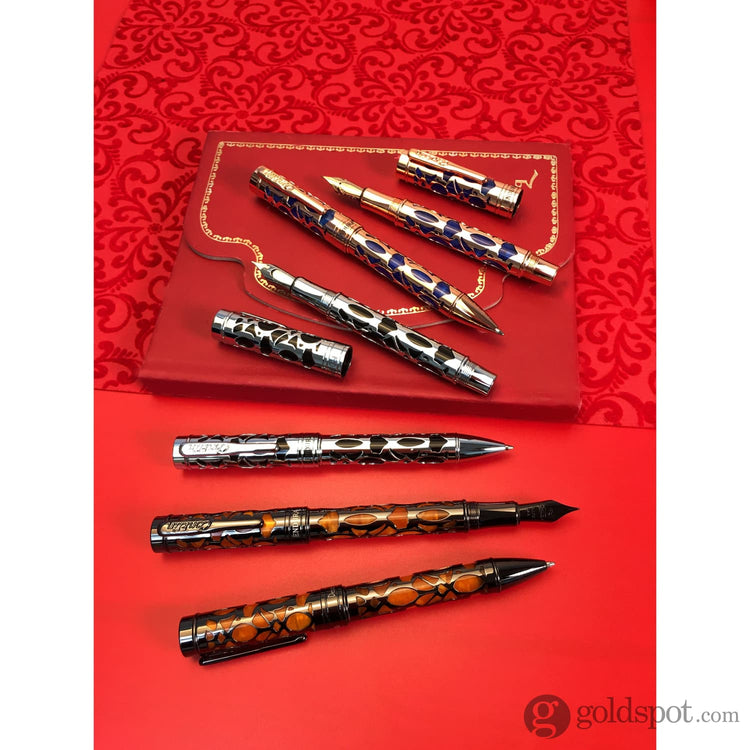 Conklin Endura Deco Crest Ballpoint Pen in Blue with Rosegold Trim Ballpoint Pen