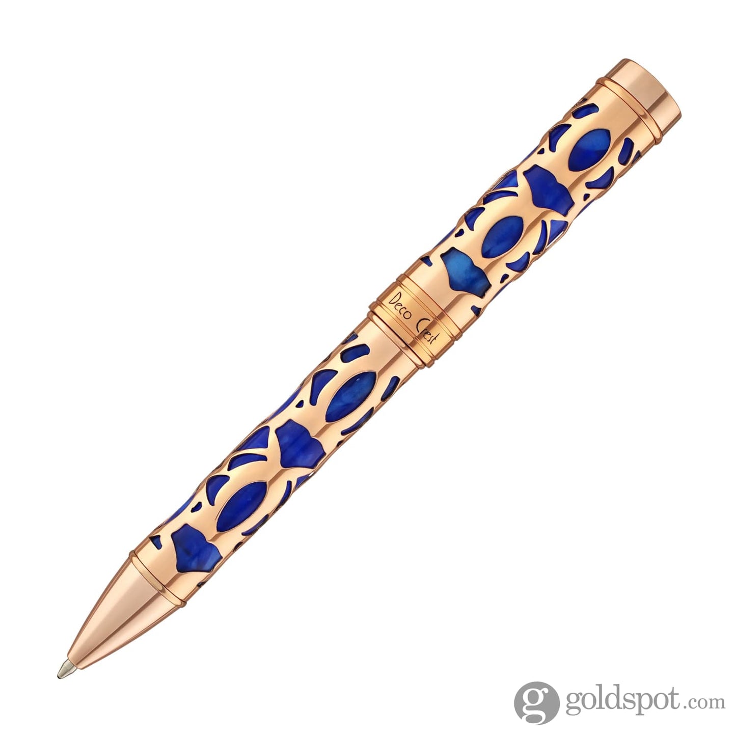 Conklin Endura Deco Crest Ballpoint Pen in Blue with Rosegold Trim Ballpoint Pen