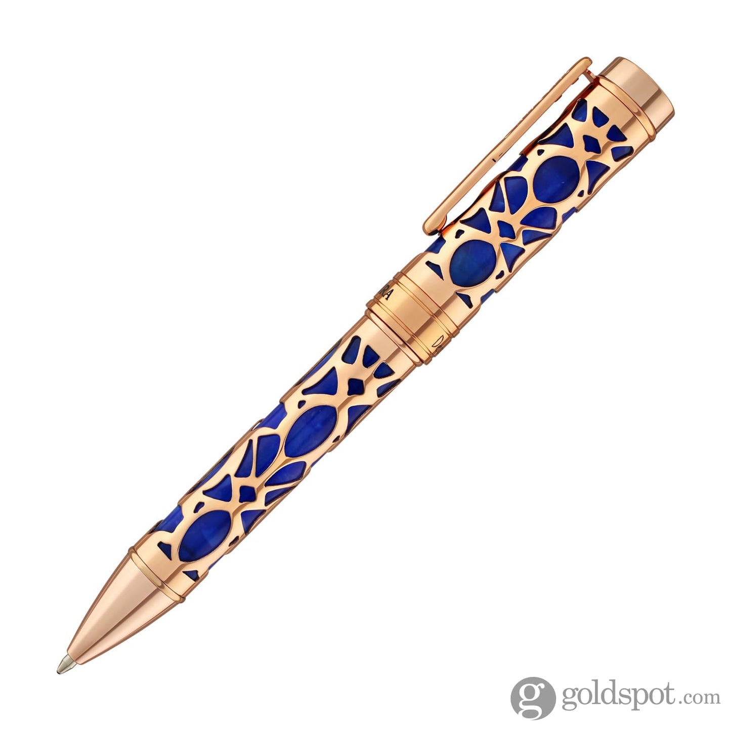 Conklin Endura Deco Crest Ballpoint Pen in Blue with Rosegold Trim Ballpoint Pen