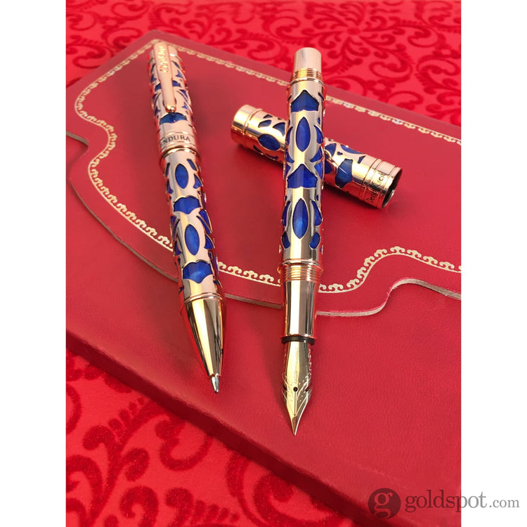Conklin Endura Deco Crest Ballpoint Pen in Blue with Rosegold Trim Ballpoint Pen