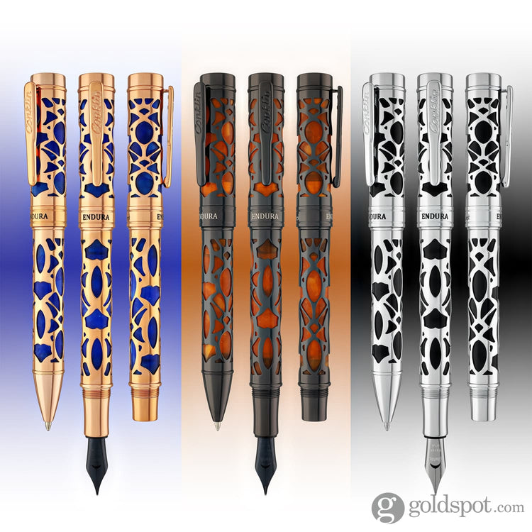 Conklin Endura Deco Crest Ballpoint Pen in Orange with Gunmetal Trim Ballpoint Pen