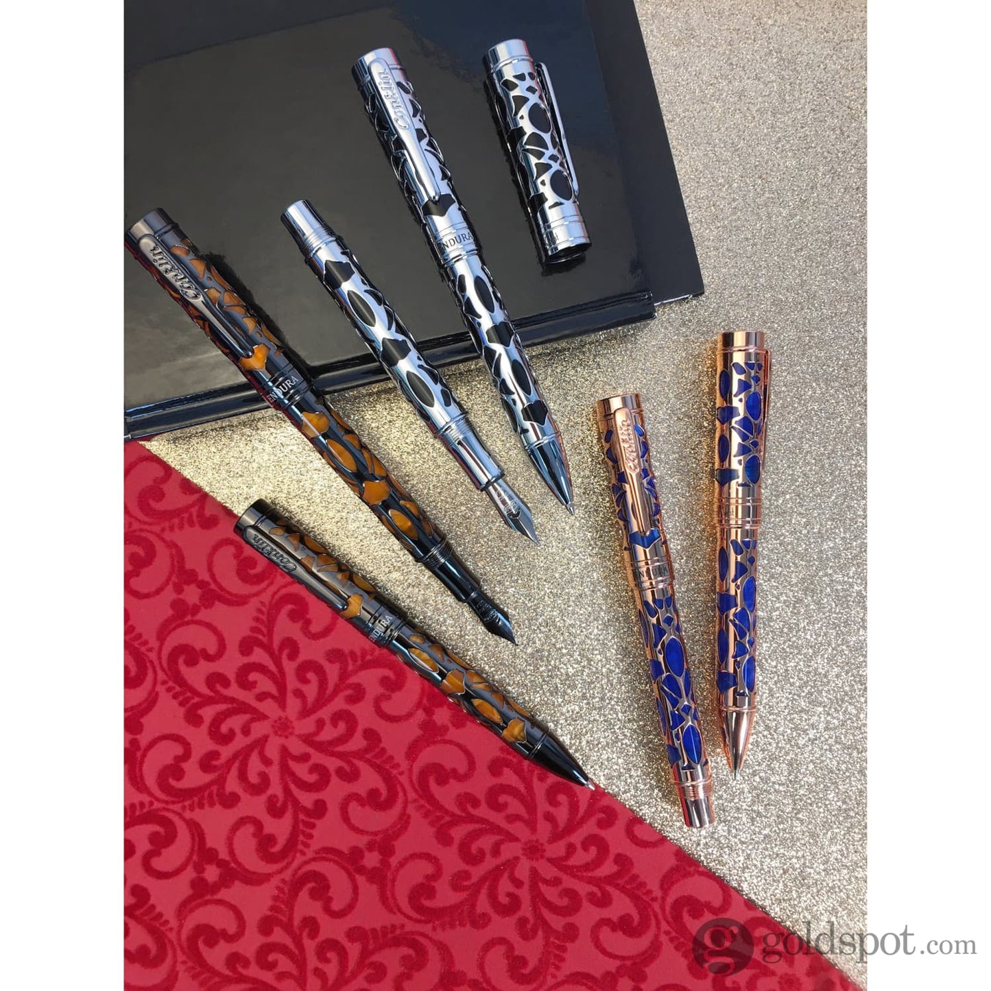 Conklin Endura Deco Crest Ballpoint Pen in Orange with Gunmetal Trim Ballpoint Pen