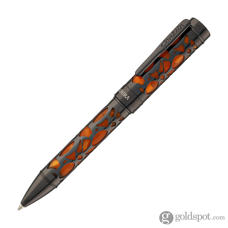 Conklin Endura Deco Crest Ballpoint Pen in Orange with Gunmetal Trim Ballpoint Pen