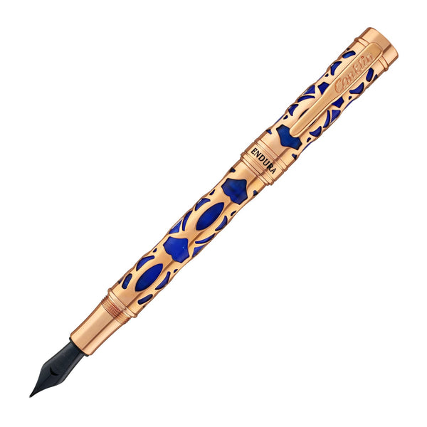 Conklin Endura Deco Crest Fountain Pen in Blue with Rosegold Trim Fountain Pen