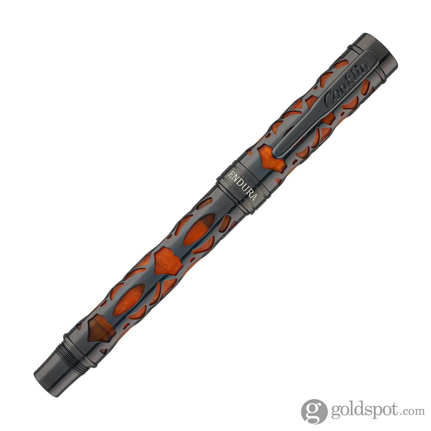 Conklin Endura Deco Crest Fountain Pen in Orange with Gunmetal Trim Fountain Pen
