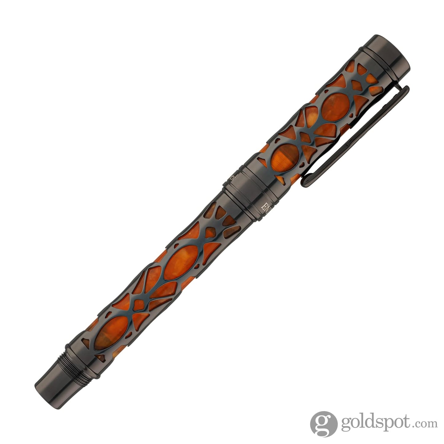 Conklin Endura Deco Crest Fountain Pen in Orange with Gunmetal Trim Fountain Pen