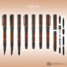 Conklin Endura Deco Crest Fountain Pen in Orange with Gunmetal Trim Fountain Pen