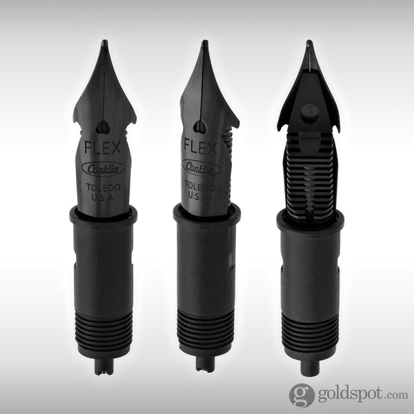 Conklin Fountain Pen in Stainless Steel Black - Omniflex Nib Fountain Pen