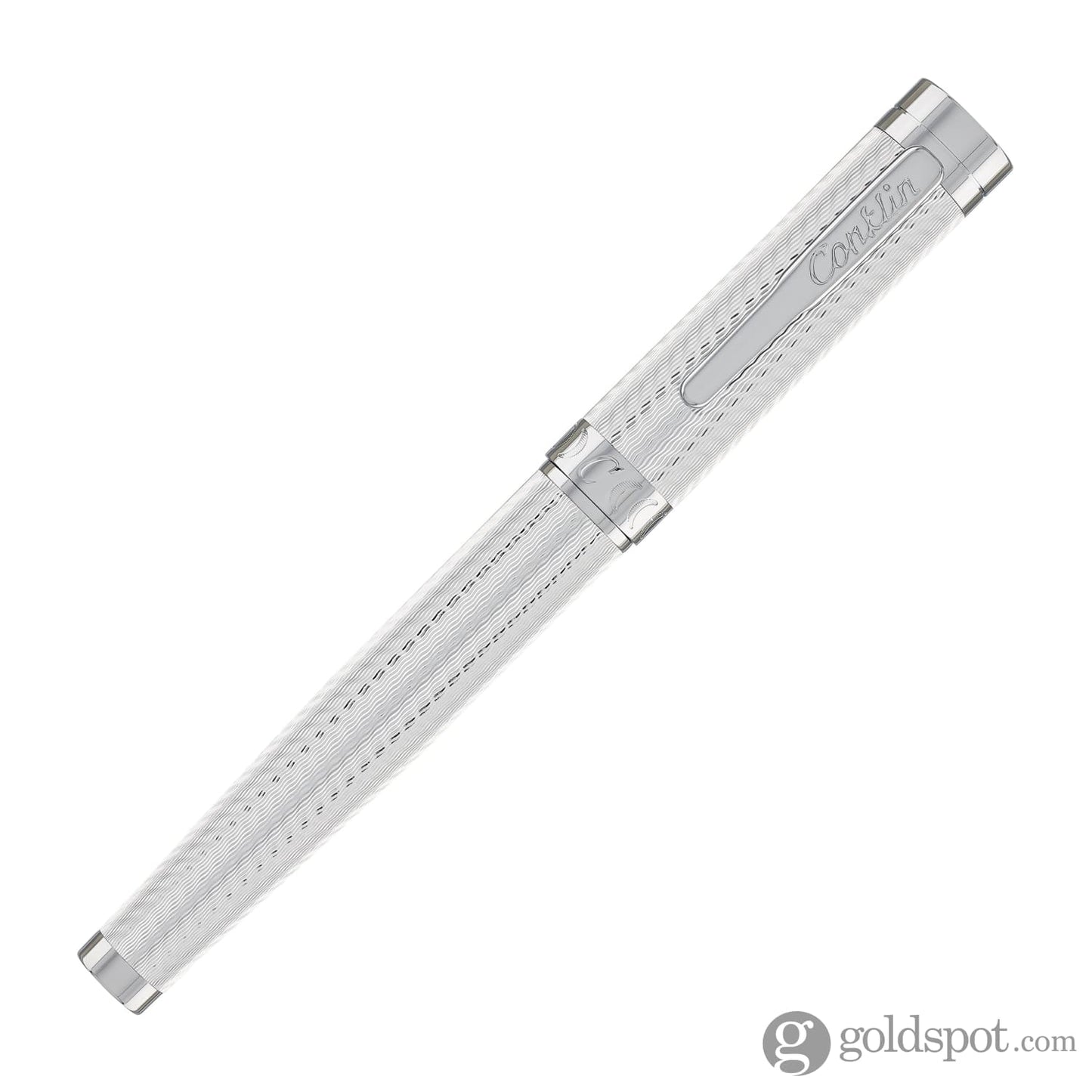 Conklin Herringbone Signature Fountain Pen in Silver Fountain Pen