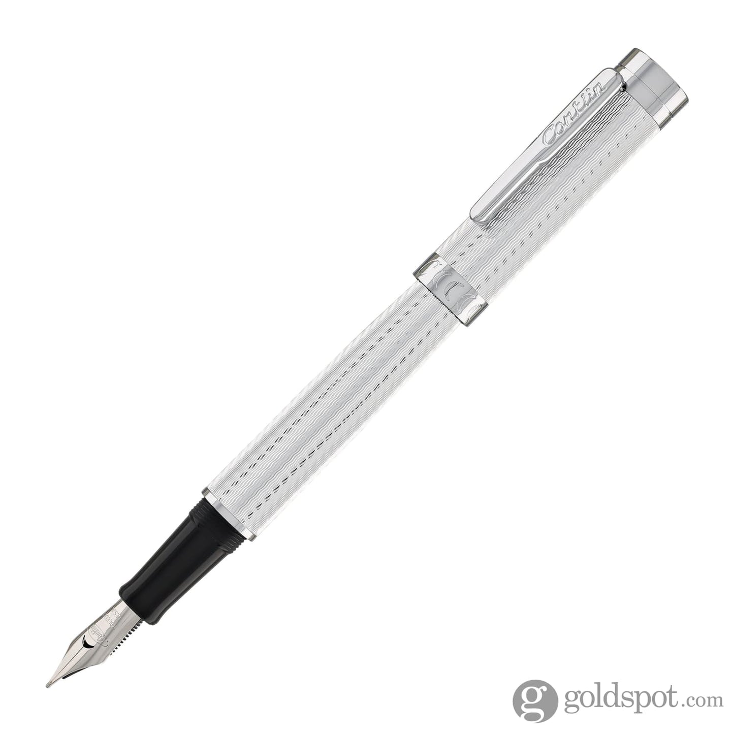 Conklin Herringbone Signature Fountain Pen in Silver Fountain Pen