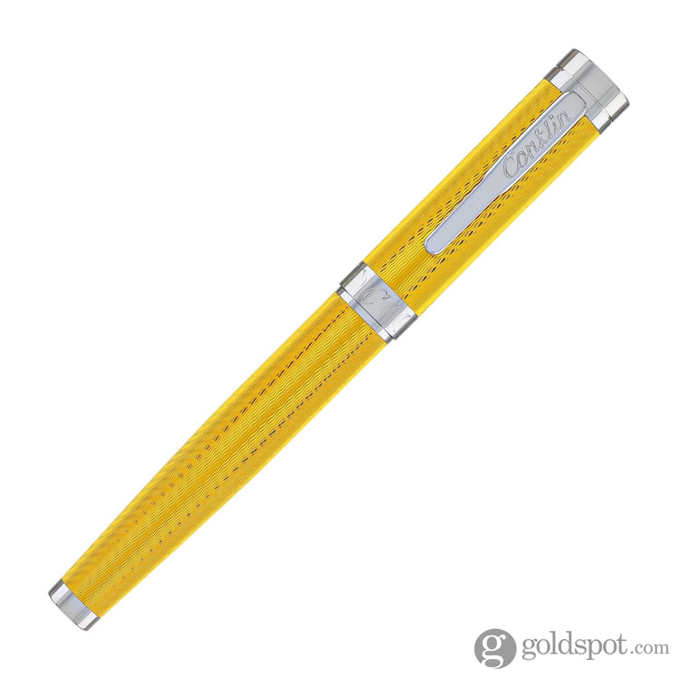 Conklin Herringbone Signature Fountain Pen in Yellow Fountain Pen