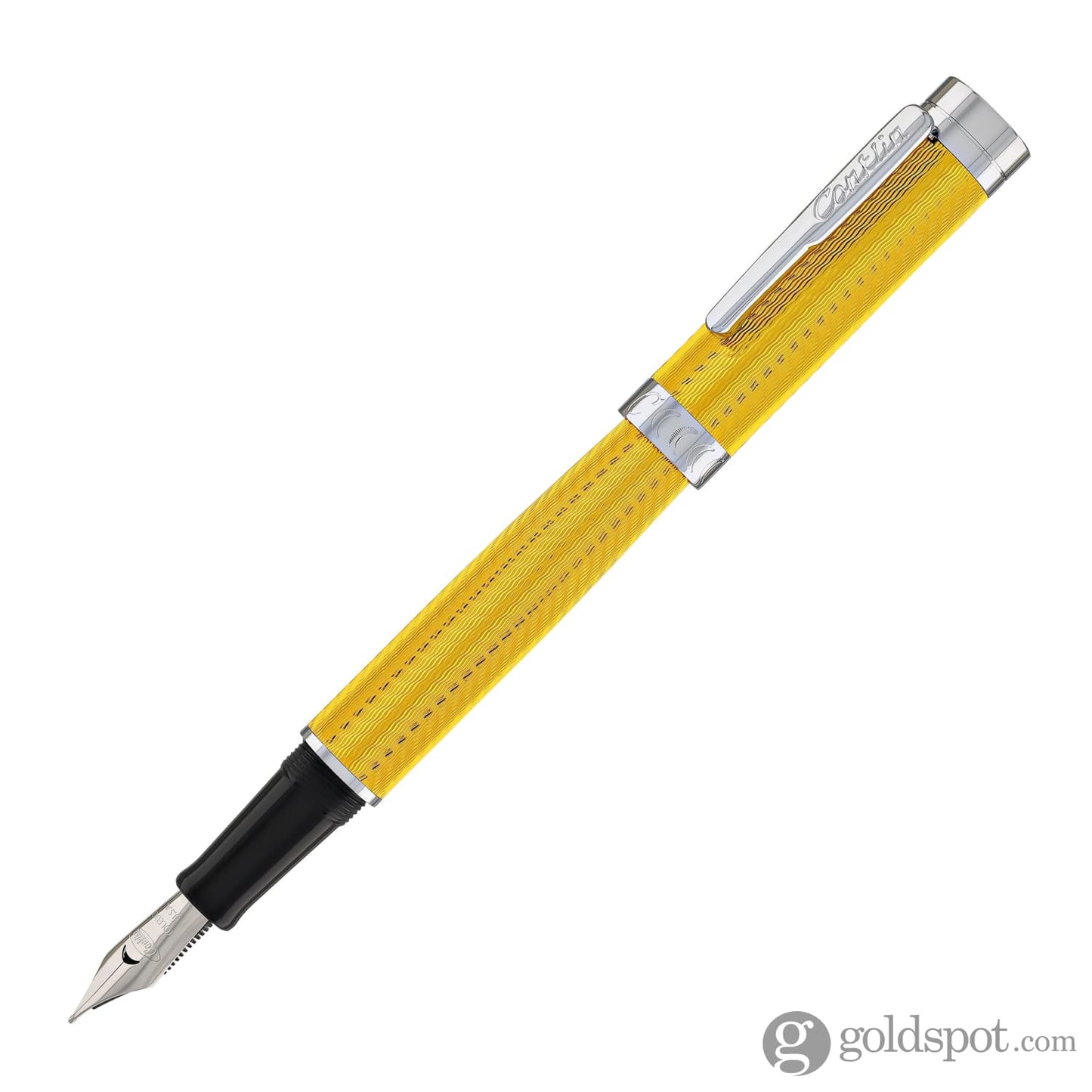 Conklin Herringbone Signature Fountain Pen in Yellow Fountain Pen