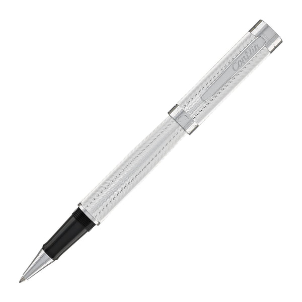 Conklin Herringbone Signature Rollerball Pen in Silver Rollerball Pen