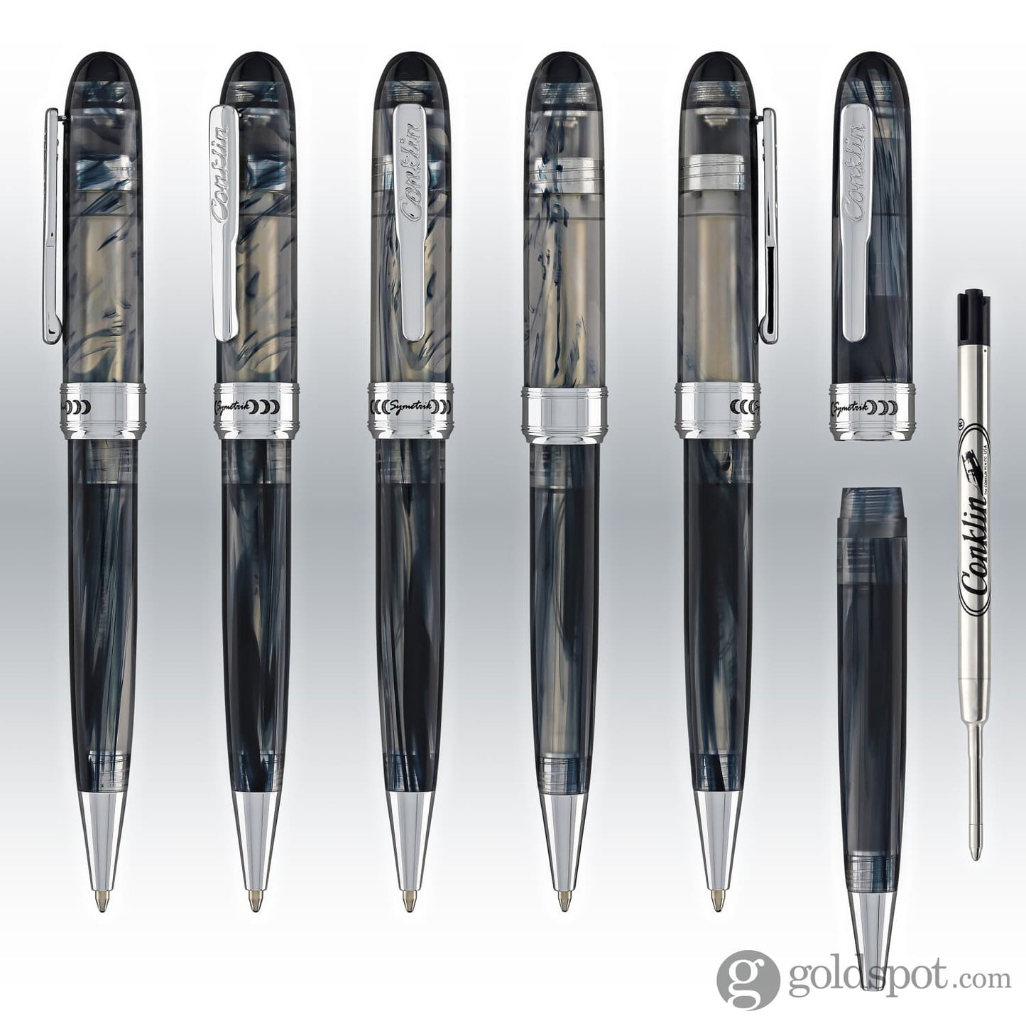 Conklin Symetrik Ballpoint Pen in Blue Supernova Ballpoint Pens