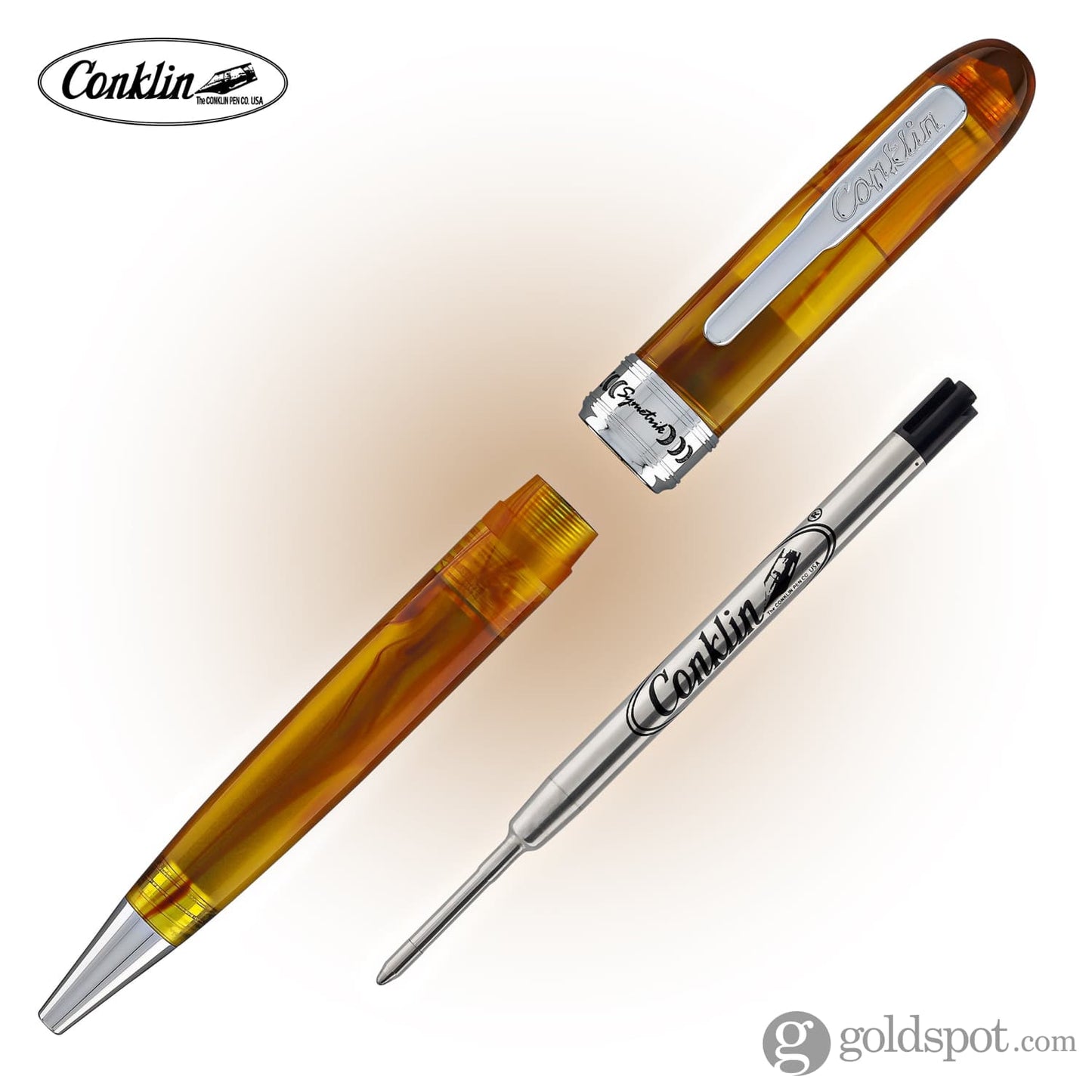 Conklin Symetrik Ballpoint Pen in Precious Amber Ballpoint Pens