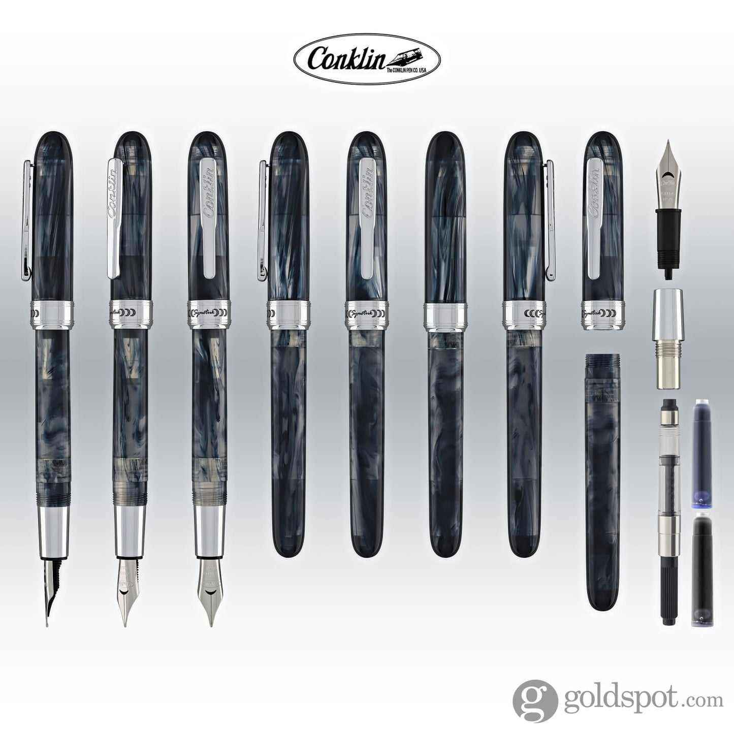 Conklin Symetrik Fountain Pen in Blue Supernova Fountain Pen