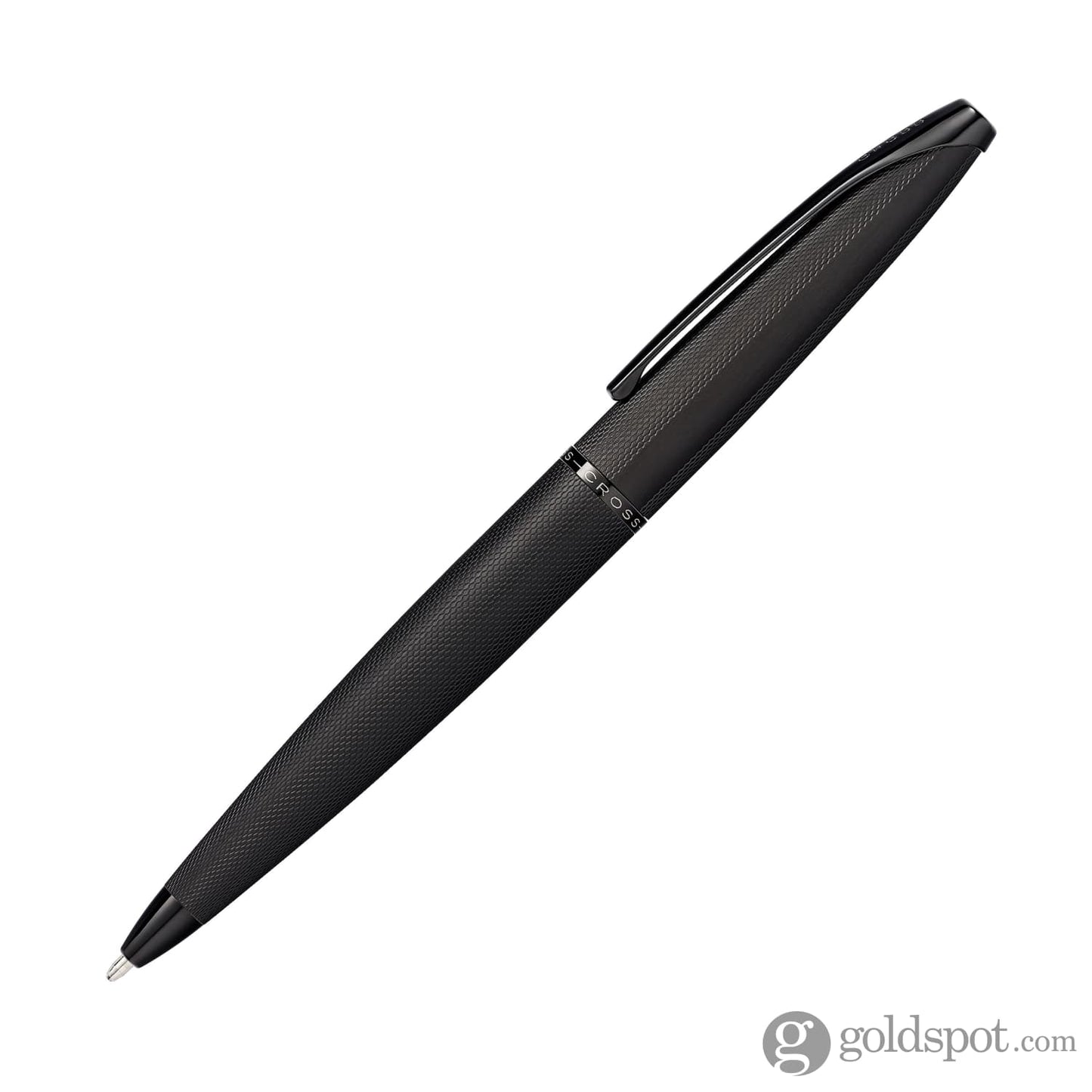 Cross ATX Ballpoint Pen in Brushed Black PVD with Etched Diamond Pattern Pen