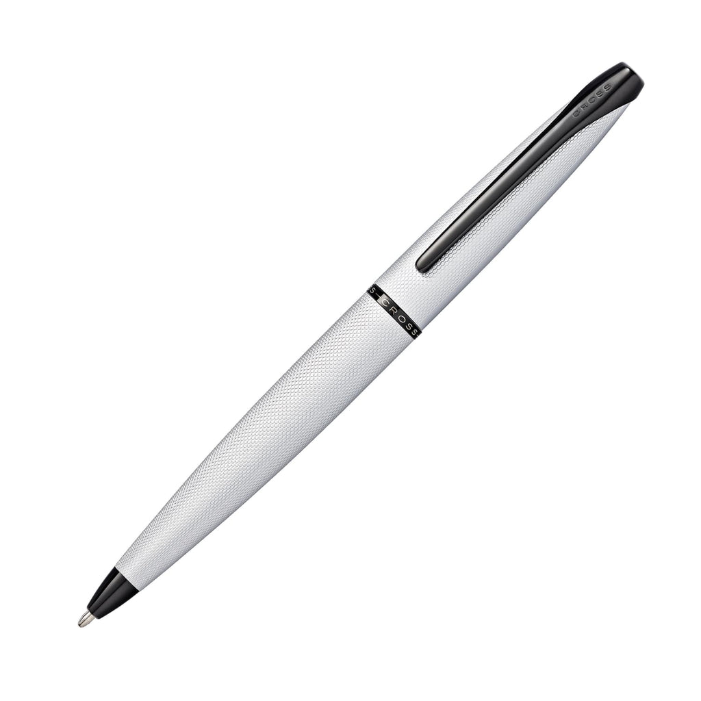 Cross ATX Ballpoint Pen in Brushed Chrome with Etched Diamond Pattern Pen